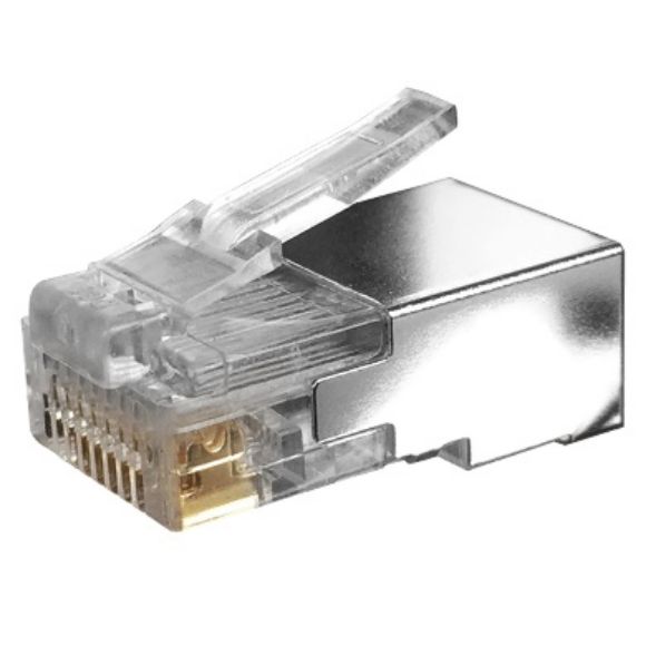 Imagen de DTC - B-ROBOTIX - PLUG RJ45 CAT5E 8 POSICIONES, BLINDADO, CAJA CON 100 PIEZAS