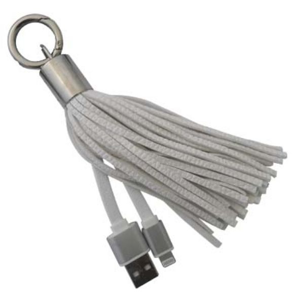 Imagen de PAQ. C/5 - DTC - B-ROBOTIX - CABLE USB V2.0 A LIGHTNING LLAVERO PARA BOLSO BLANCO