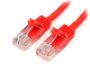 Imagen de PAQ. C/5 - STARTECH - CABLE 2M ROJO RED 100MBPS CAT5E ETHERNET RJ45 SNAGLESS