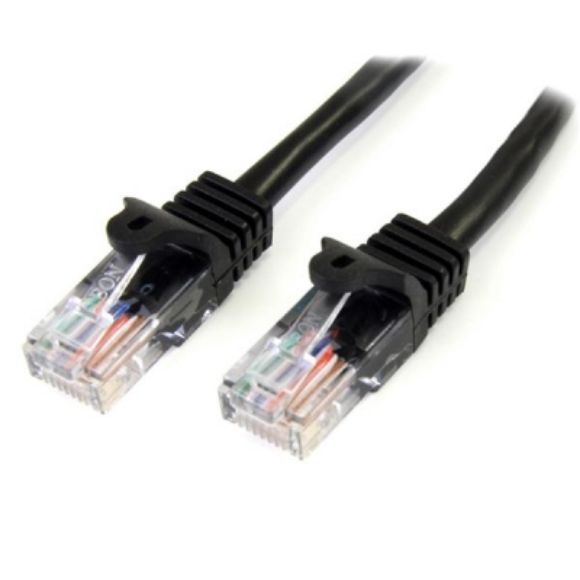 Imagen de PAQ. C/3 - STARTECH - CABLE 1M NEGRO RED 100MBPS CAT5E ETHERNET RJ45 SNAGLESS
