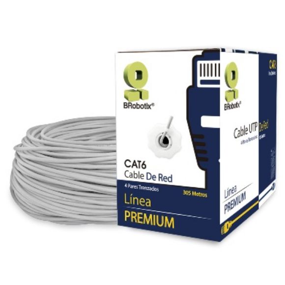 Imagen de DTC - B-ROBOTIX - BOBINA CAT6 CCA UTP 305 MTS. SÓLIDA BROBOTIX GRIS