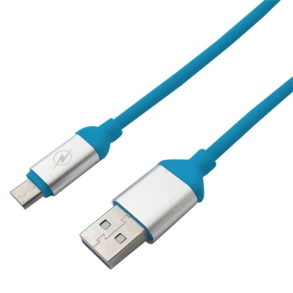 Imagen de PAQ. C/5 - DTC - B-ROBOTIX - CABLE USB V2.0 A MICRO DE PVC TEXTURIZADO DE 125 CMS. AZUL