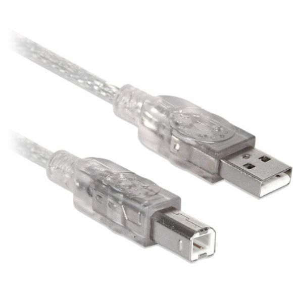 Imagen de PAQ. C/3 - DTC - B-ROBOTIX - CABLE USB V2.0 A-B TRANSLÚCIDO 5.00 MTS.