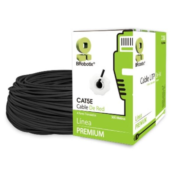 Imagen de DTC - B-ROBOTIX - BOBINA CAT5E CCA UTP EXTERIOR 305 MTS. NEGRO CON GEL B-ROBOTIX