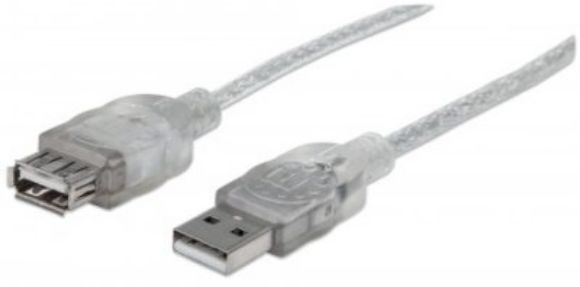Imagen de PAQ. C/5 - IC - CABLE USB V2.0 EXT. 3.0M PLATA .