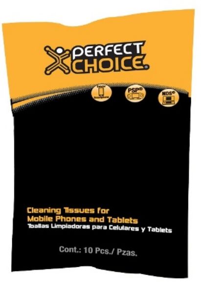 Imagen de PAQ. C/10 - PERFECT CHOICE - TOALLAS LIMPIADORAS PARA CELULARES Y CONSOLAS PORTATILES