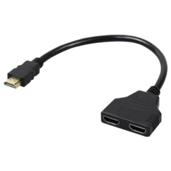 Imagen de PAQ. C/2 - DTC - B-ROBOTIX - CABLE HDMI "Y" MACHO A DOBLE HEMBRA 30 CM ADAPTADOR SPLITTER SOPORTE 1080 P 