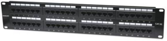 Imagen de IC - PANEL DE PARCHEO CAT5E UTP 48 PTOS RJ45 MONTAJE RACK 19IN 2U