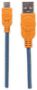 Imagen de PAQ. C/10 - IC - CABLE USB V2.0 A-MICRO B 1.0M AZUL/NARANJA