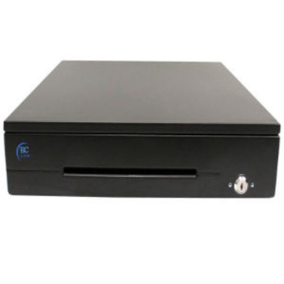 Imagen de REMOTTO - CAJON DINERO USO RUDO NEGRO 5 BILLETES 8MONEDAS CABL RJ11