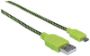 Imagen de PAQ. C/10 - IC - CABLE USB V2 A-MICRO B BOLSA TEXTIL 1.0M VERDE/NEGRO