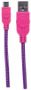 Imagen de PAQ. C/10 - IC - CABLE USB V2 A-MICRO B BOLSA TEXTIL 1.0M ROSA/MORADO.