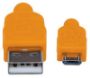 Imagen de PAQ. C/10 - IC - CABLE USB V2 A-MICRO B BOLSA TEXTIL 1.0M NARANJA/AZUL.