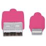 Imagen de PAQ. C/3 - IC - CABLE ILYNK LIGHTNING (8P A USB) ROSA 1.0M