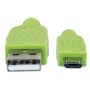 Imagen de PAQ. C/10 - IC - CABLE USB V2 A-MICRO B BLISTER TEXTIL 1.0M NEGRO/VERDE