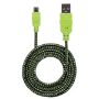 Imagen de PAQ. C/10 - IC - CABLE USB V2 A-MICRO B BOLSA TEXTIL 1.8M VERDE/NEGRO