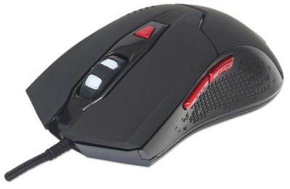 Imagen de MANHATTAN - MOUSE OPTICO GAMING USB 6 BOTONES NEGRO C/LUZ