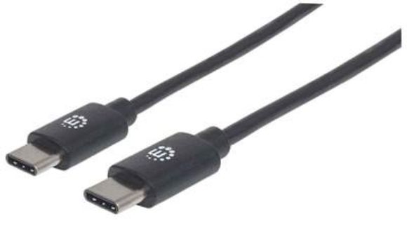 Imagen de PAQ. C/3 - MANHATTAN - CABLE USB-C V2.0, C-C 1.0M NEGRO 480MBPS