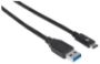 Imagen de PAQ. C/2 - MANHATTAN - CABLE USB-C V3.1, C-A 1.0M NEGRO