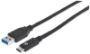 Imagen de PAQ. C/2 - MANHATTAN - CABLE USB-C V3.1, C-A 1.0M NEGRO