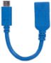 Imagen de PAQ. C/2 - MANHATTAN - CABLE USB-C V3.1, C-AH 15CM AZUL