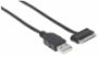 Imagen de PAQ. C/5 - MANHATTAN - CABLE USB V2.0 A-SAMSUNG 30 PINES  1.0M, NEGRO