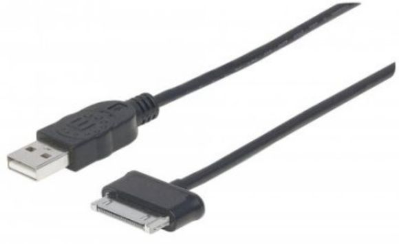 Imagen de PAQ. C/5 - MANHATTAN - CABLE USB V2.0 A-SAMSUNG 30 PINES  1.0M, NEGRO