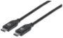Imagen de PAQ. C/2 - MANHATTAN - CABLE USB-C V2.0, C-C 2.0M NEGRO 480MBPS 5A