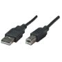 Imagen de PAQ. C/5 - MANHATTAN - CABLE USB V2.0 A-B  0.5M, NEGRO