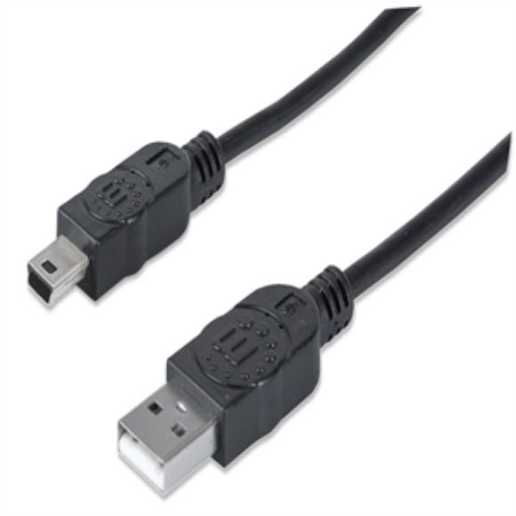 Imagen de PAQ. C/5 - IC - CABLE USB V2.0 A-MINI B 1.8M NEGRO