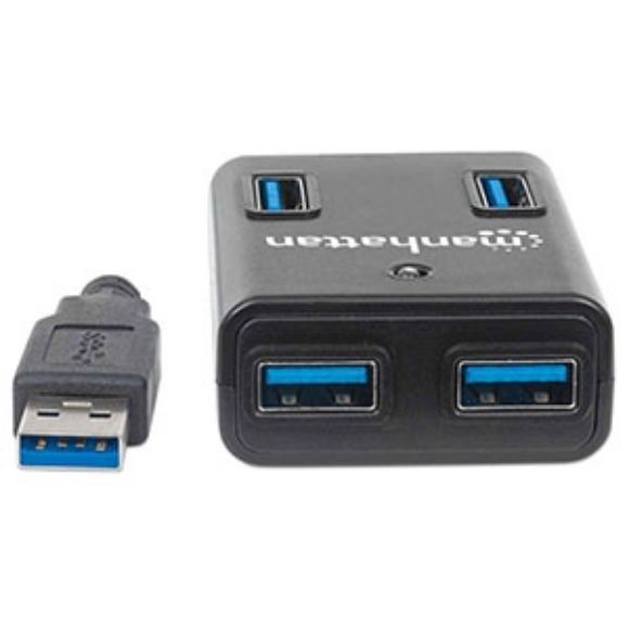Imagen de IC - HUB USB 4 PUERTOS VELOCIDAD 3.0 CON FUENTE COLOR NEGRO