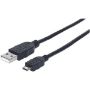 Imagen de PAQ. C/5 - IC - CABLE USB 2.0 A-MICRO B 3.0M NEGRO