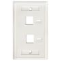 Imagen de PAQ. C/10 - IC - TAPA DE PARED FACEPLATE PLACA 2 PUERTO PERFORACION PARA ETIQUETA
