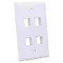 Imagen de PAQ. C/10 - IC - TAPA DE PARED FACEPLATE PLACA 4 PUERTOS BLANCO