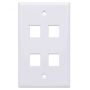 Imagen de PAQ. C/10 - IC - TAPA DE PARED FACEPLATE PLACA 4 PUERTOS BLANCO