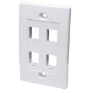 Imagen de PAQ. C/10 - IC - TAPA DE PARED FACEPLATE PLACA 4 PUERTOS BLANCO