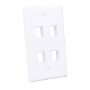 Imagen de PAQ. C/10 - IC - TAPA DE PARED FACEPLATE PLACA 4 PUERTOS BLANCO