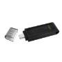 Imagen de PAQ. C/2 - KINGSTON - USB-C MEMORIA KINGSTON 128GB USB-C 3.2 GEN 1 DATATRAVELER 70