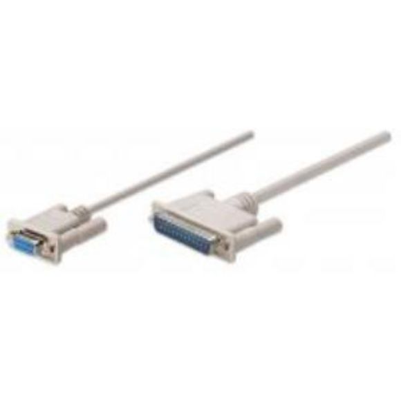 Imagen de PAQ. C/2 - IC - CABLE NULL MODEM DB9H DB25M 1.8M MOL .