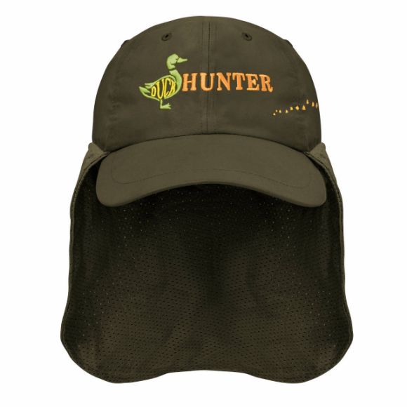 Imagen de SION - GORRA PESCADOR C/FALDÓN DE MALLA, DUCK HUNTER Y HUELLAS, OLIVE