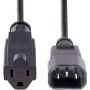 Imagen de PAQ. C/3 - STARTECH - CABLE DE 1M 3FT DE EXTENSION IEC 60320 C14 A NEMA 5-15R
