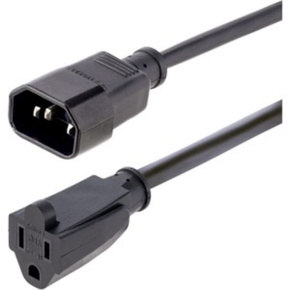 Imagen de PAQ. C/3 - STARTECH - CABLE DE 1M 3FT DE EXTENSION IEC 60320 C14 A NEMA 5-15R