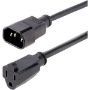 Imagen de PAQ. C/3 - STARTECH - CABLE DE 1M 3FT DE EXTENSION IEC 60320 C14 A NEMA 5-15R