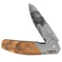 Imagen de WALLIS - NAVAJA CON  MANGO MADERA C/ACERO, HOJA LISA C/DISEÑO OSO, 8.5 CM, CLIP