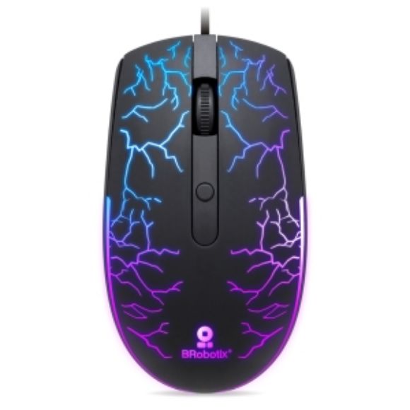 Imagen de PAQ. C/3 - DATA COMPONENTS - MOUSE BASICO NEGRO USB BROBOTIX RGB STORM
