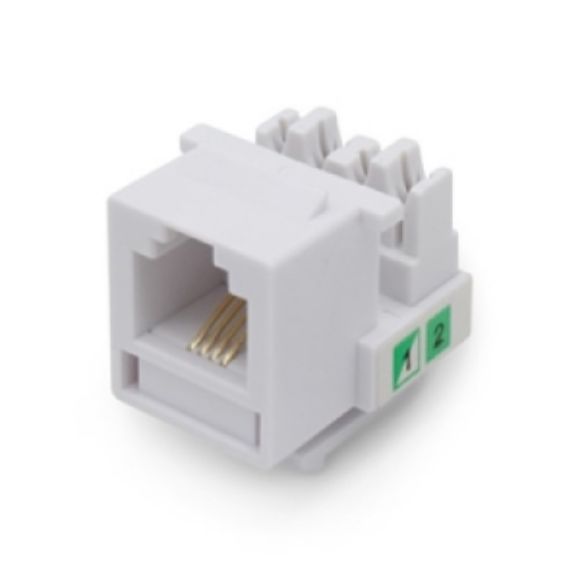 Imagen de PAQ. C/10 - DATA COMPONENTS - JACK CAT 3 RJ11 BLANCO BROBOTIX TELEFONICO