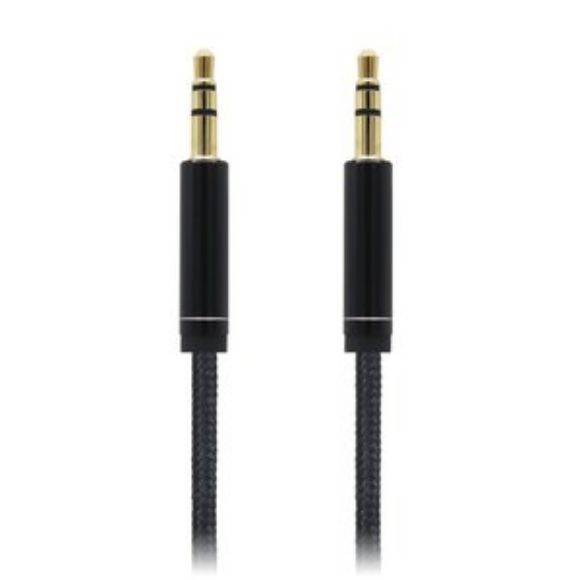 Imagen de PAQ. C/5 - DATA COMPONENTS - CABLE STEREO DE NYLON. MACHO - MACHO 1 M NEGRO BROBOTIX