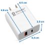 Imagen de PAQ. C/2 - DATA COMPONENTS - FASTCHARGE CARGADOR USB V3.0 18 W DUAL TIPO A Y TIPO C BROBOTIX