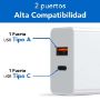 Imagen de PAQ. C/2 - DATA COMPONENTS - FASTCHARGE CARGADOR USB V3.0 18 W DUAL TIPO A Y TIPO C BROBOTIX