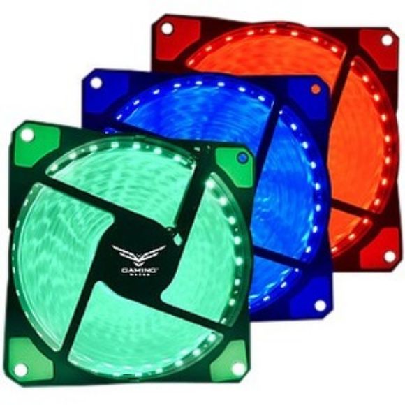 Imagen de PAQ. C/3 - NACEB - VENTILADOR ROJO 33LED 120MM MOL EX 3 PINES